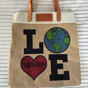 Brighton "Love Makes the Earth Go Round" Medium Tote Bag.
